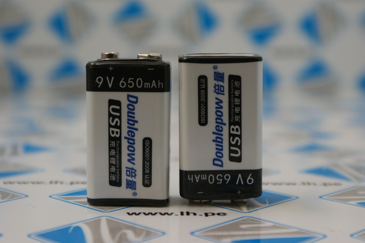 9V USB 650mAh           Batería de Li-ion de litio, recargable de alta capacidad